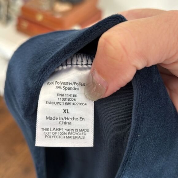 Juicy Couture Women’s velour rhinestone wide leg track pants navy blue XL EUC! - Picture 11 of 12